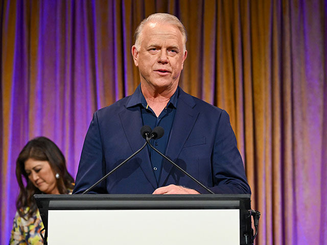 Boomer Esiason speaks onstage during the Gracie Awards Luncheon presented by the Alliance