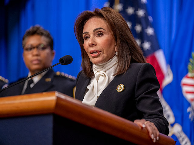 US Attorney for the District of Columbia Jeanine Pirro speaks during a news conference at