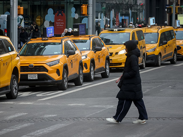 New York City taxis on Broadway in New York, US, on Tuesday, Jan. 6, 2026. New York City's