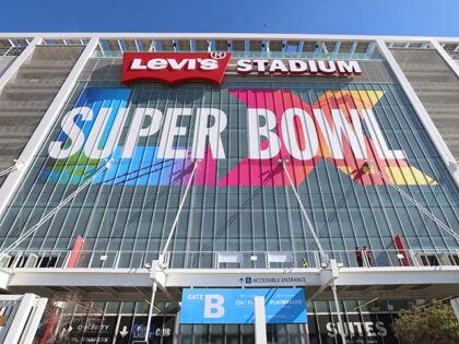 A general view of the exterior of Levi's Stadium prior to the start of the Seattle Seahawk