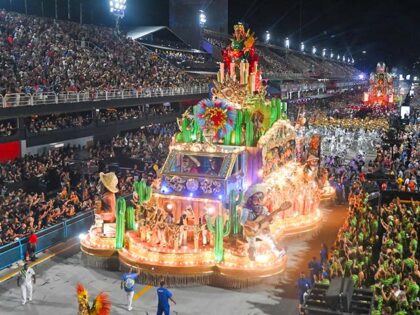 A view from the opening of the Samba School Parades, special group, at the Sapucai Sambadr