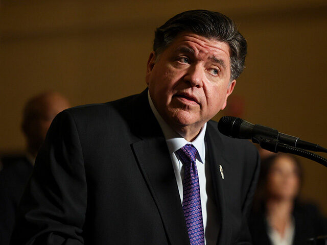 Illinois Gov. JB Pritzker answers questions at an event at Union Station in Chicago, Dec.