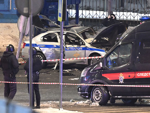 GettyImages2262735036 Security forces conduct investigation at the scene after an explosion near traffic police