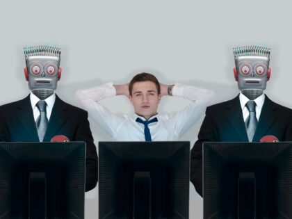 Human worker and AI replacements