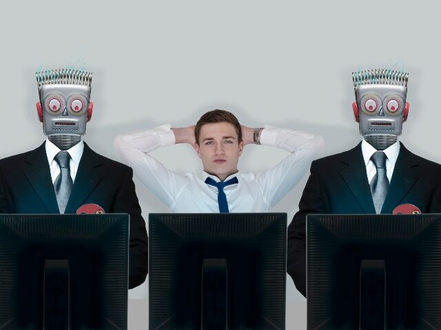 Human worker and AI replacements