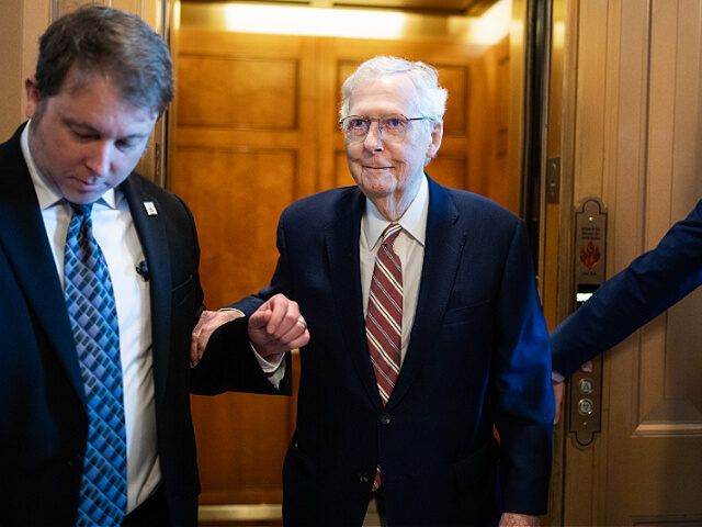 UNITED STATES - JANUARY 29: Sen. Mitch McConnell, R-Ky., is seen in the U.S. Capitol as th