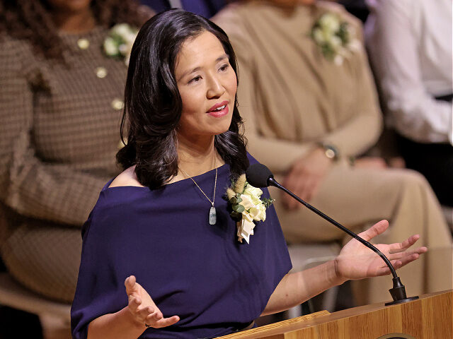 Boston, MA - January 5: Boston Mayor Michelle Wu speaks at her inauguration at Boston Symp