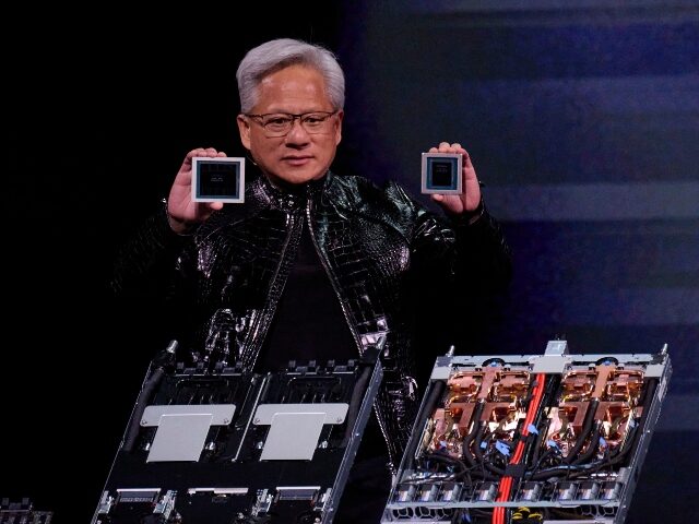 Jensen Huang shows off Nvidia chips