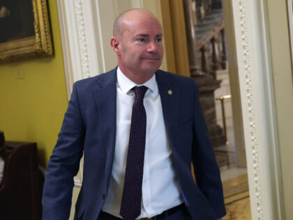 U.S. Sen. Mike Lee (R-UT) arrives for a Senate Republican meeting at the U.S. Capitol on J