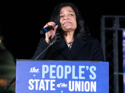 Rep. Pramila Jayapal, D-Wash., speaks during the "People's State of the Union&qu