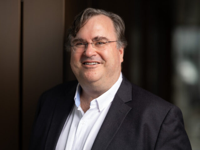 Reid Hoffman, co-founder of LinkedIn, following a Bloomberg Television interview in London