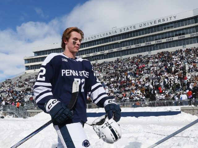 STATE COLLEGE, PENNSYLVANIA - JANUARY 31: Gavin McKenna #72 of the Penn State Nittany Lion