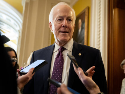 WASHINGTON DC, UNITED STATES - FEBRUARY 10: Senator John Cornyn (R-TX) speaks to reporters