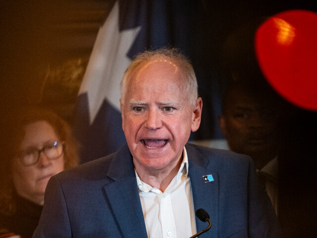 Minnesota Gov. Tim Walz speaks during a press conference about federal detention of childr