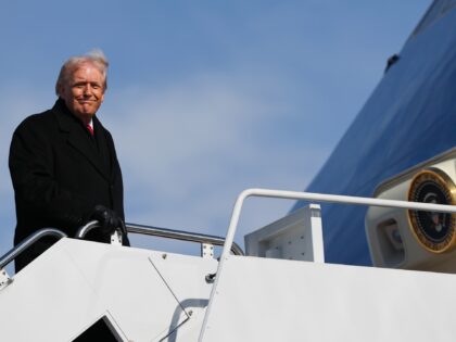 JOINT BASE ANDREWS, MARYLAND - JANUARY 27: U.S. President Donald Trump boards Air Force On