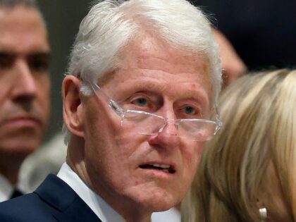 WASHINGTON, DC - MAY 14: Former U.S. President Bill Clinton attends the funeral service of