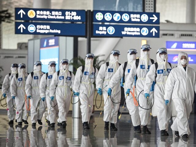 WUHAN, CHINA - APRIL 03: （CHINA OUT）Firefighters prepare to conduct disinfection at th