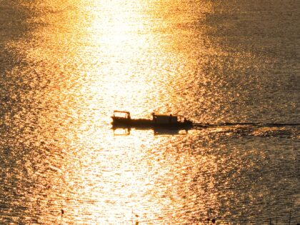 LIANYUNGANG, CHINA - DECEMBER 26, 2025 - Fishermen drive fishing boats shuttling through M