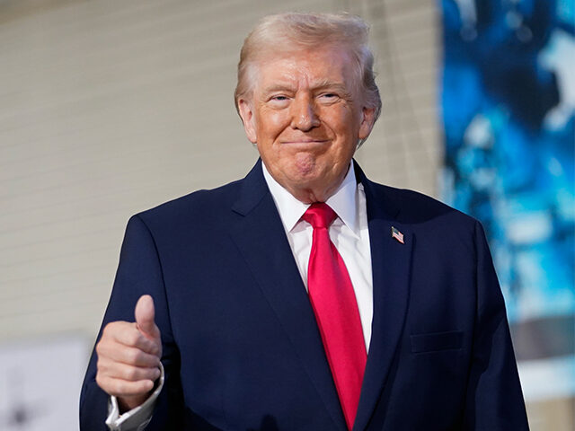 President Donald Trump visits the Fort Bragg U.S. Army base on February 13, 2026, in Fort