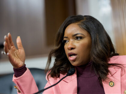 WASHINGTON, DC - FEBRUARY 3: Rep. Jasmine Crockett (D-TX) participates in a public forum o