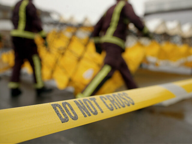 CROYDEN - APRIL 23: Emergency services exercise their abilitys in tackling a major contami