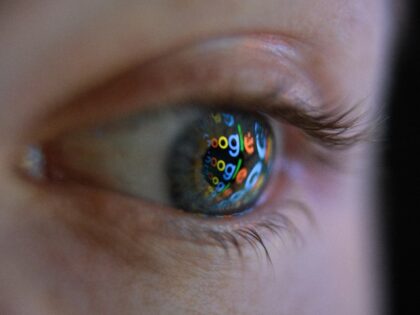google logo on eye