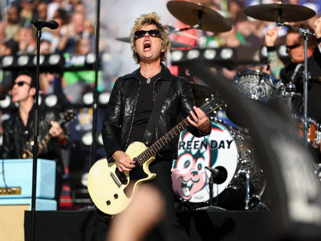 SANTA CLARA, CALIFORNIA - FEBRUARY 8: Billie Joe Armstrong of Green Day performs prior to