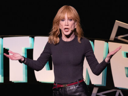 AUSTIN, TEXAS - APRIL 16: Comedian Kathy Griffin performs on stage during Moontower Comedy