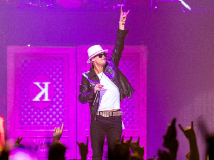 WICHITA, KANSAS - APRIL 18: Kid Rock performs in concert at Intrust Bank Arena on April 18