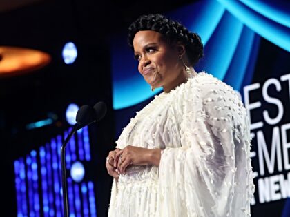 LOS ANGELES, CALIFORNIA - FEBRUARY 15: Natasha Rothwell speaks onstage during the 2026 Fil