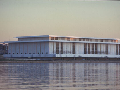 Exterior of the Kennedy Center on the Potomac River, Washington, D.C., undated. (Photo by