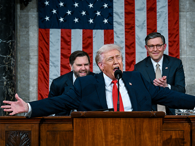 Vice President JD Vance, from left, President Donald Trump, and House Speaker Mike Johnson