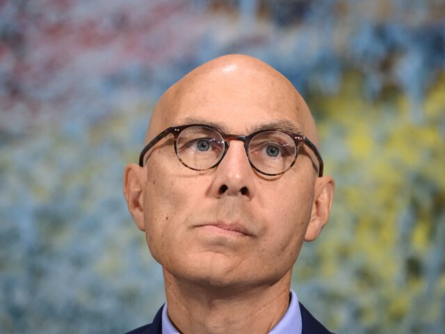 UN High Commissioner for Human Rights Volker Turk looks on a the opening of the 60th sessi