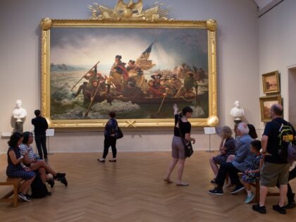 NEW YORK, NY - AUGUST 30: Visitors to the Metropolitan Museum of Art's American wing