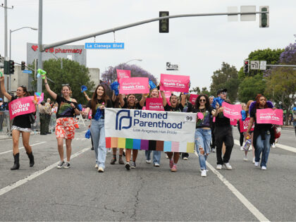 WEST HOLLYWOOD, CALIFORNIA - JUNE 02: Planned Parenthood at the 2024 WeHo Pride Parade on