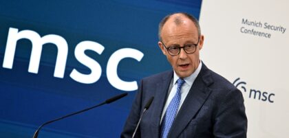 German Chancellor Friedrich Merz warned that freedoms were 'endangered' in an er