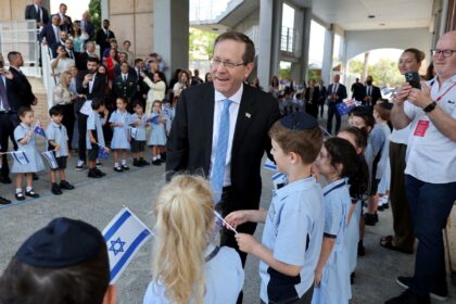 Israeli President Isaac Herzog meets students at Moriah War Memorial College during his st