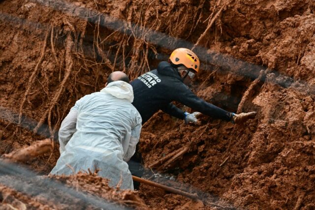 In the suburb of Parque Burnier, 12 homes were swept away in a massive landslide, accordin