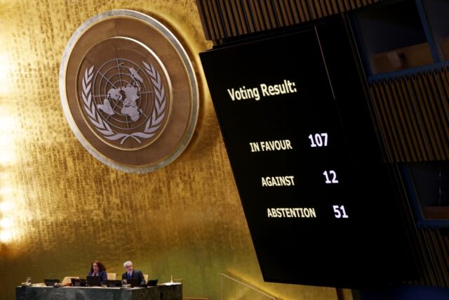 The UN General Assembly passed a resolution saying it was committed to 'the sovereign