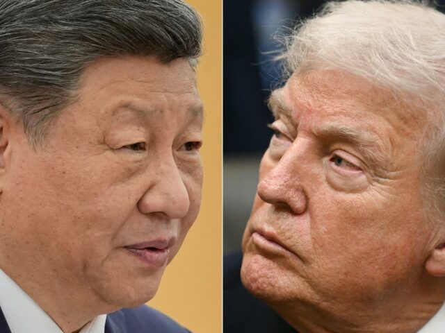US President Donald Trump (R) has said he hopes China's Xi Jinping will visit the Uni