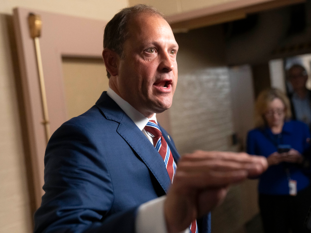 Rep. Andy Barr, R-Ky., speaks to reporters after leaving a meeting on the morning after Re