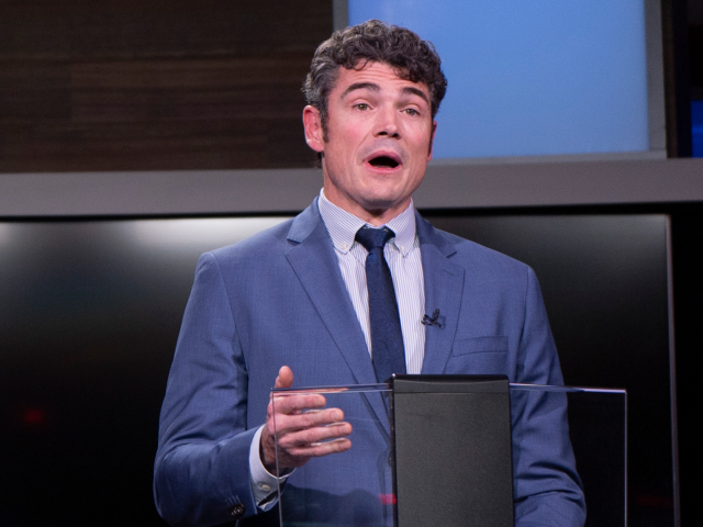 Washington 3rd District candidate Rep. Marie Gluesenkamp Pérez, D-Wash., left, listens as