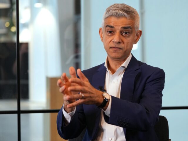 Mayor of London Sadiq Khan speaks during an interview in London, Monday, Jan. 12, 2026. (A