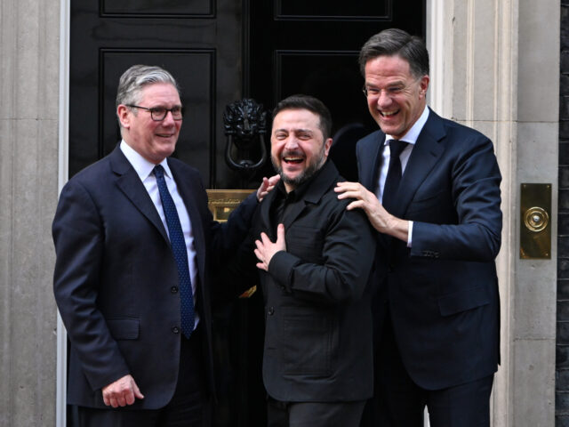 Britain's Prime Minister Keir Starmer Ukrainian President Volodymyr Zelenskyy and NAT