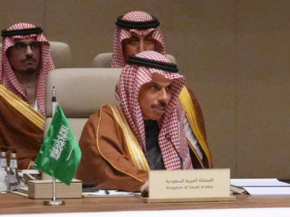 Saudi Arabia's Foreign Minister Prince Faisal bin Farhan Al-Saud chairs a consultativ