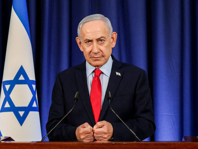 Israeli Prime Minister Benjamin Netanyahu speaks during a press conference in Jerusalem on