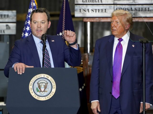 Burt Jones, lieutenant governor of Georgia, left, and US President Donald Trump during an