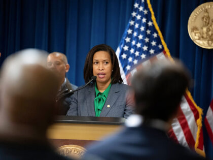 District of Columbia Mayor Muriel Bowser speaks at a news conference ahead of severe storm