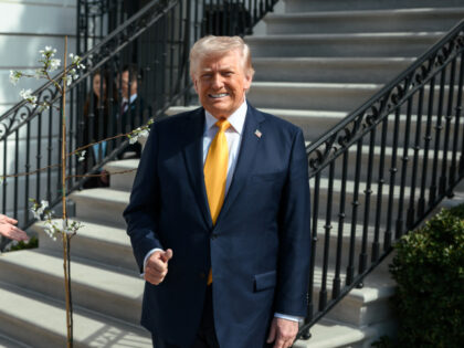 President Donald J. Trump exchanges gifts with Japanese Prime Minister Sanae Takaichi on t