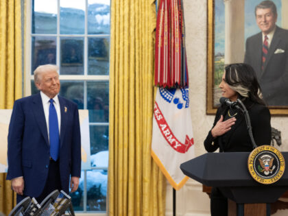 Tulsi Gabbard’s speaks in the Oval Office following her swearing in ceremony as Director